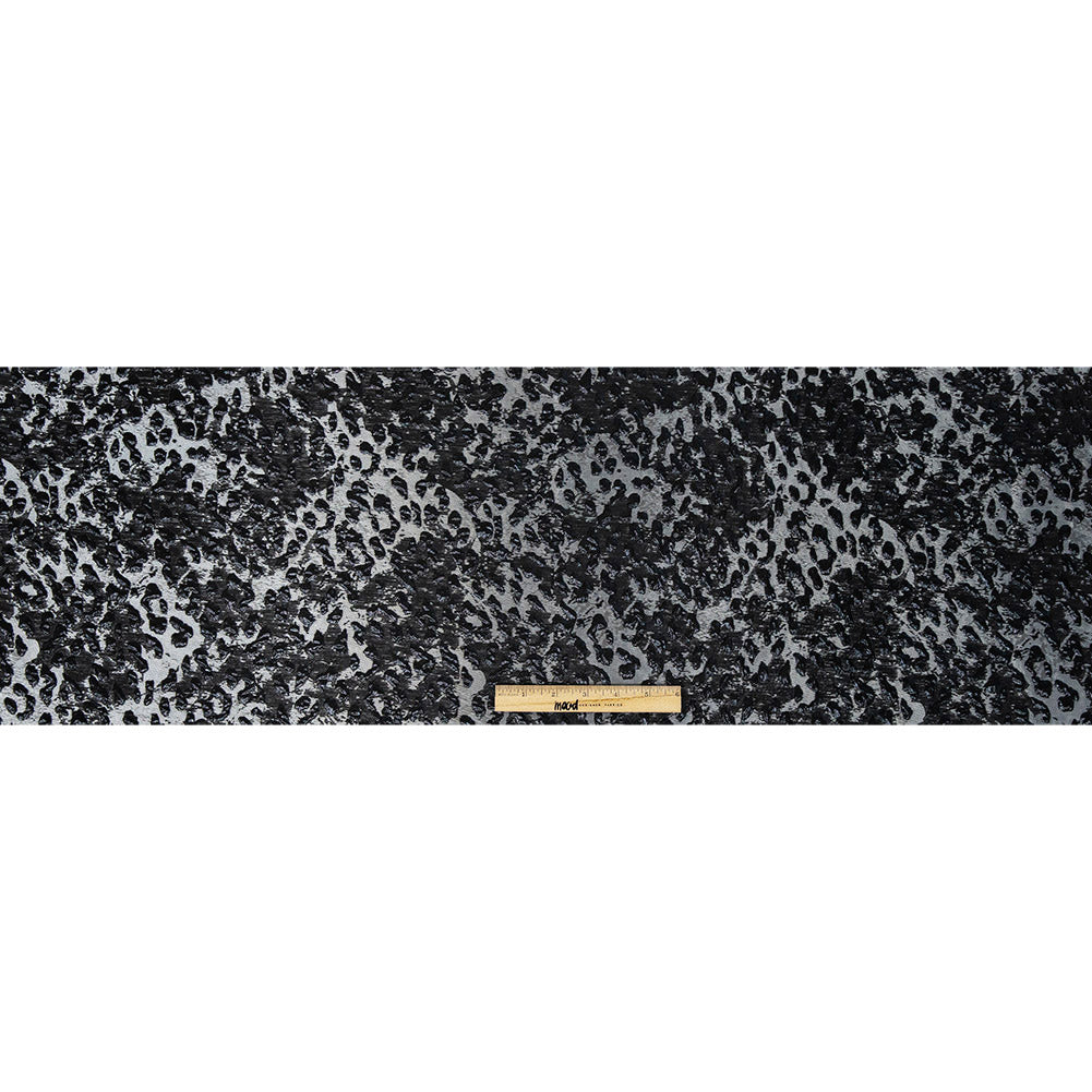 Metallic After Dark and Silver Leopard Patterned Luxury Brocade Metallic After Dark and Silver Leopard Patterned Luxury Brocade