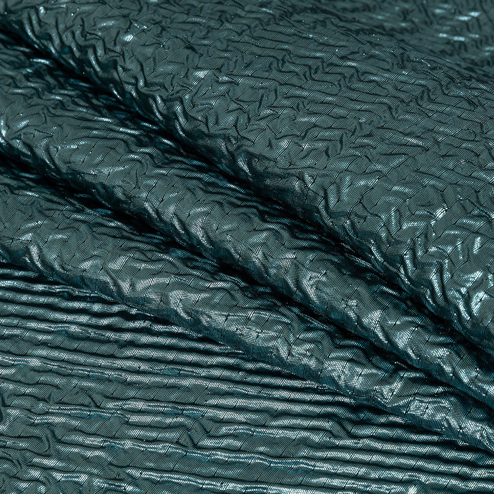 Capella Metallic Space Cadet Wavy Luxury Brocade - Folded Capella Metallic Space Cadet Wavy Luxury Brocade - Folded