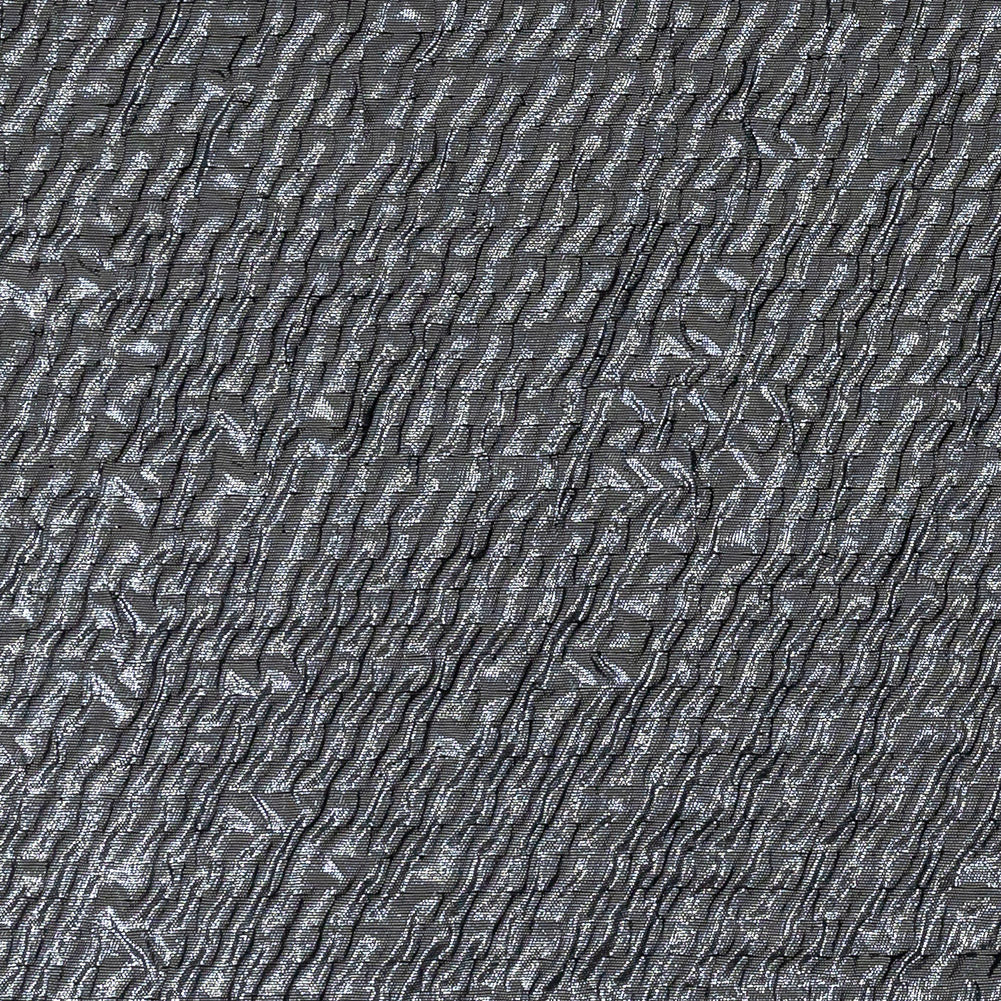 Capella Metallic Gunmetal Wavy Luxury Brocade Full Capella Metallic Gunmetal Wavy Luxury Brocade Full