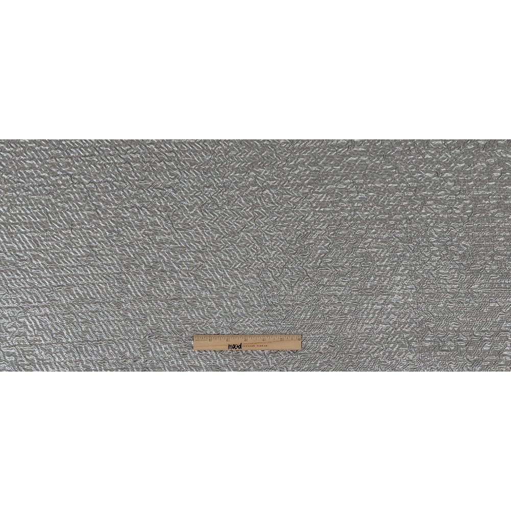 Capella Metallic Silver Wavy Luxury Brocade Folded Capella Metallic Silver Wavy Luxury Brocade Folded