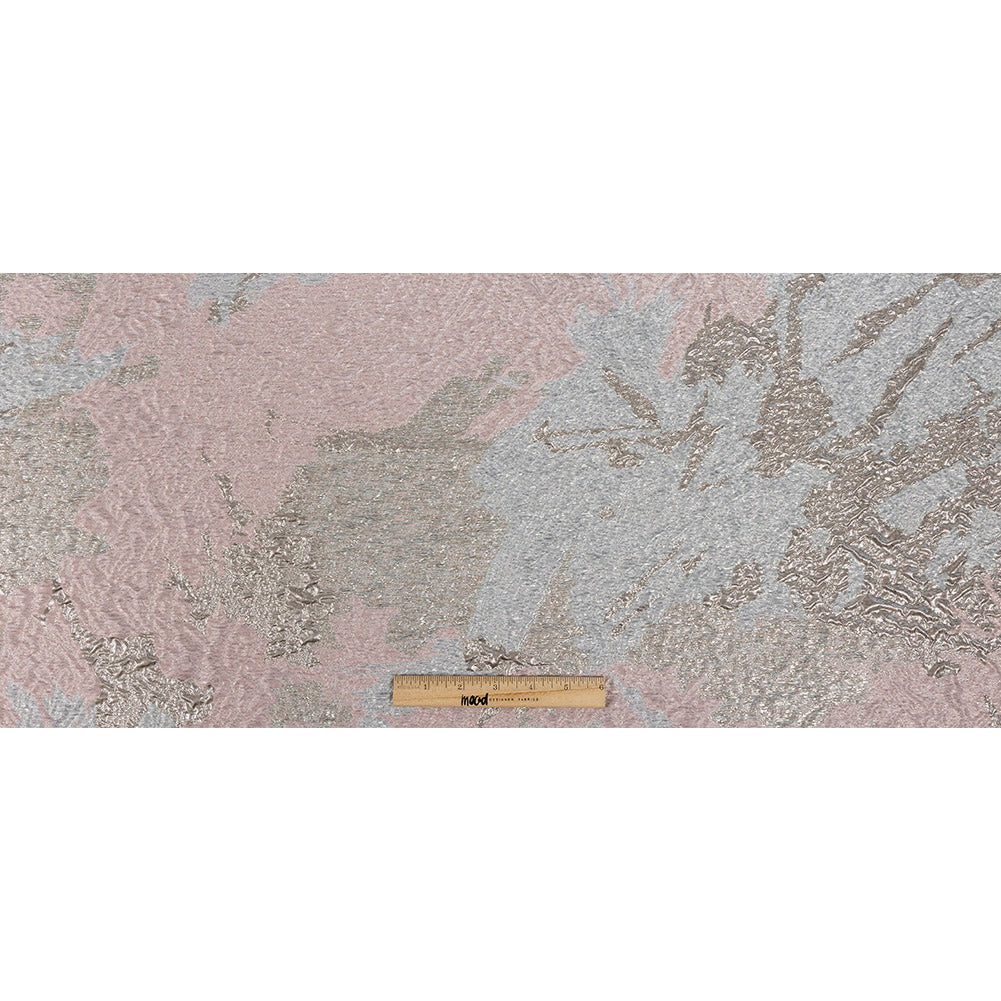 Metallic Silver, Pink and Aqua Abstract Luxury Brocade Metallic Silver, Pink and Aqua Abstract Luxury Brocade