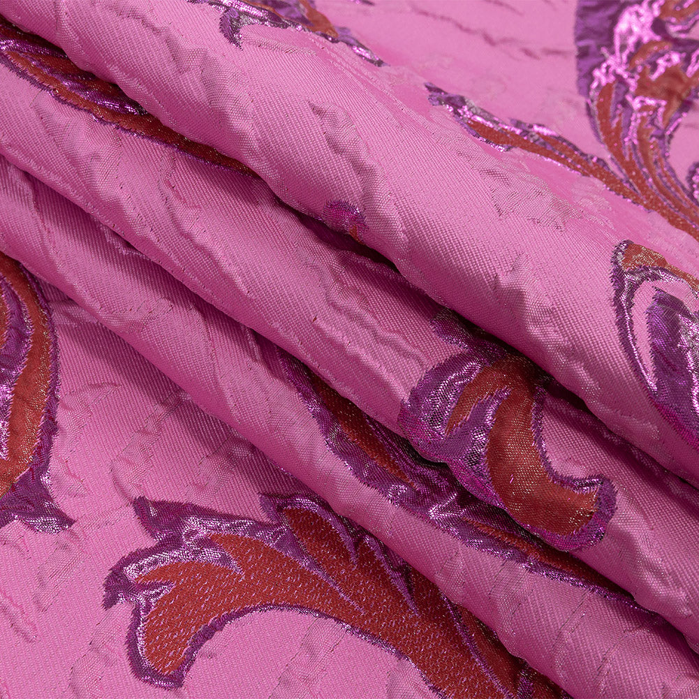 Metallic Magenta, Red and Hot Pink Scrolls Luxury Brocade Metallic Magenta, Red and Hot Pink Scrolls Luxury Brocade