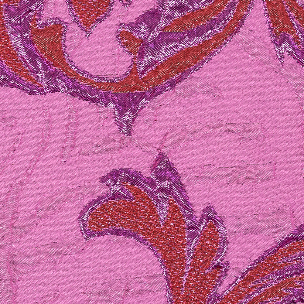 Metallic Magenta, Red and Hot Pink Scrolls Luxury Brocade Metallic Magenta, Red and Hot Pink Scrolls Luxury Brocade