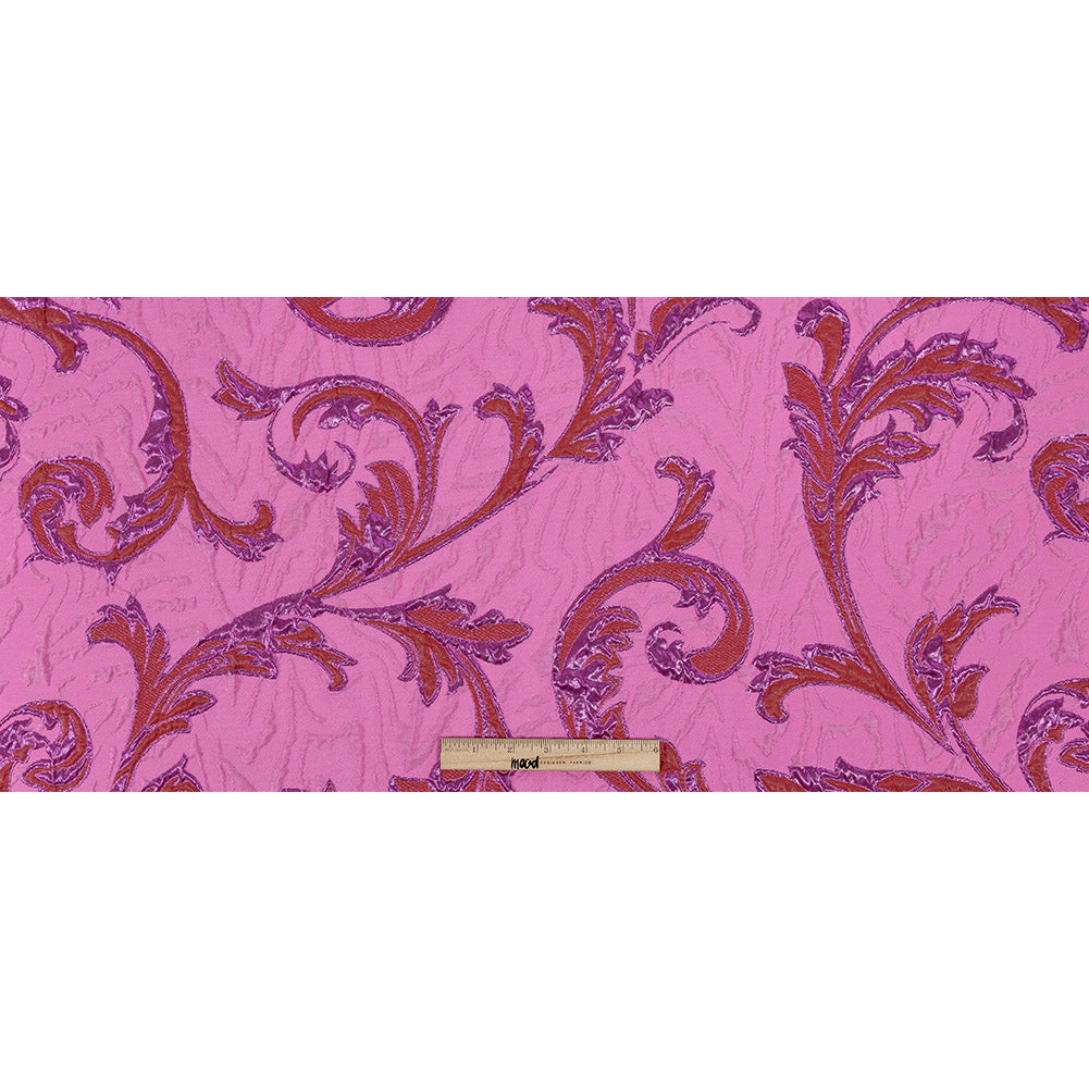 Metallic Magenta, Red and Hot Pink Scrolls Luxury Brocade Metallic Magenta, Red and Hot Pink Scrolls Luxury Brocade
