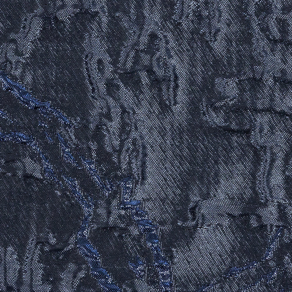 Metallic Royal and Navy Blue Floral Silhouettes Luxury Brocade Metallic Royal and Navy Blue Floral Silhouettes Luxury Brocade