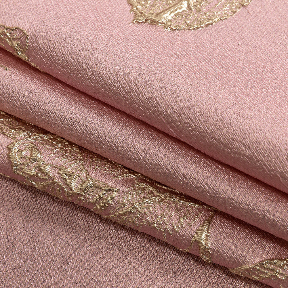 Metallic Gold and Pink Floral Luxury Brocade Metallic Gold and Pink Floral Luxury Brocade