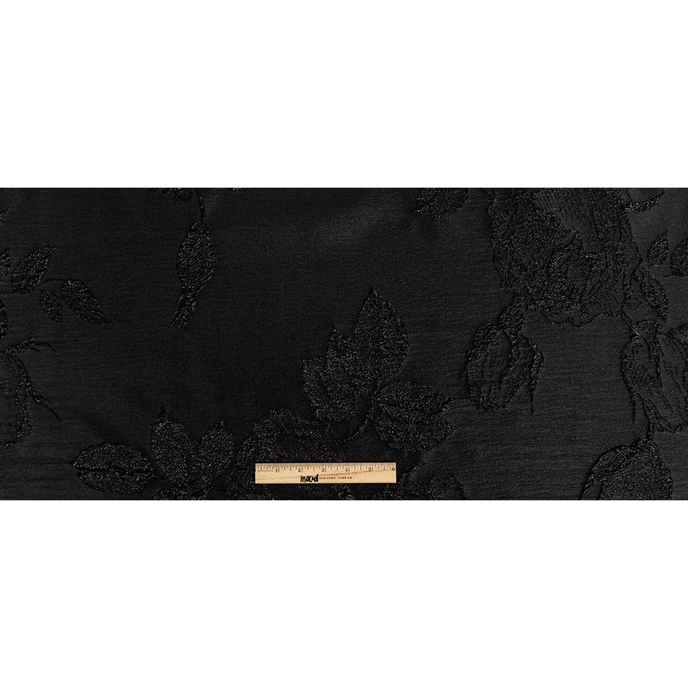 Metallic Black Floral Luxury Brocade Folded Metallic Black Floral Luxury Brocade Folded