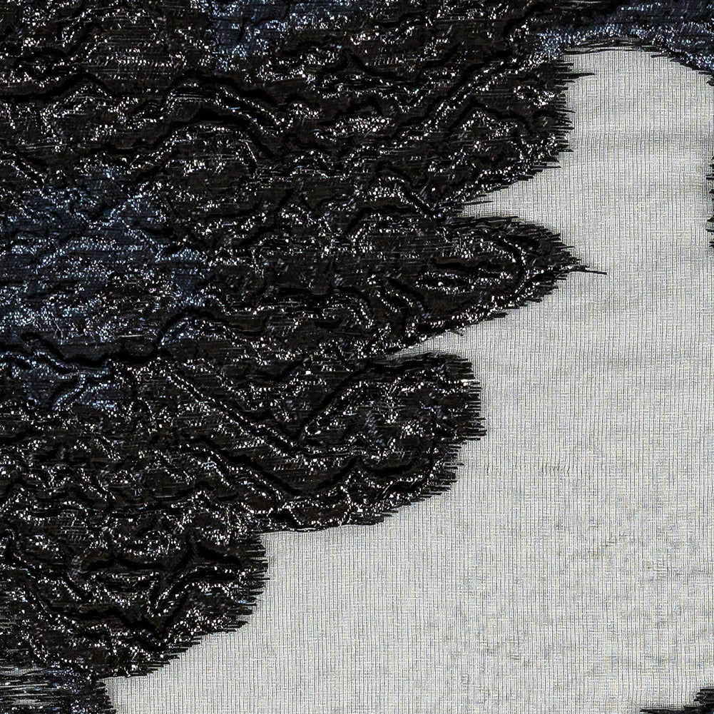 Metallic Black Abstract Luxury Burnout Brocade - Detail Metallic Black Abstract Luxury Burnout Brocade - Detail