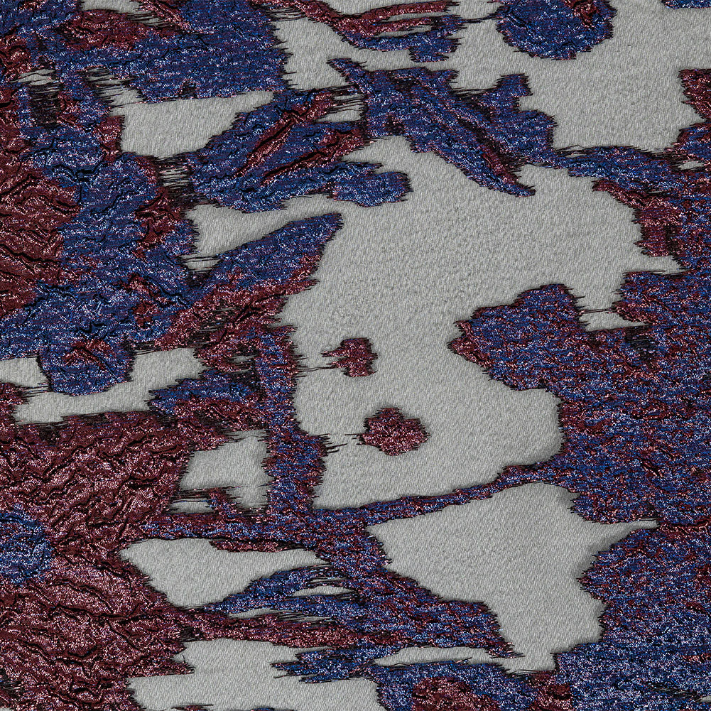 Metallic Royal, Burgundy and Black Abstract Luxury Burnout Brocade Metallic Royal, Burgundy and Black Abstract Luxury Burnout Brocade