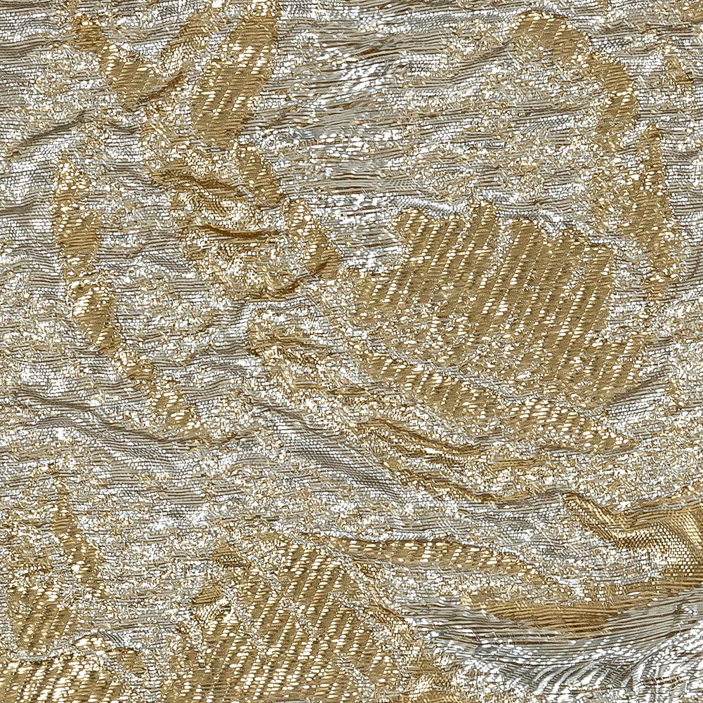 Metallic Silver and Beige Floral Luxury Burnout Brocade Detail Metallic Silver and Beige Floral Luxury Burnout Brocade Detail