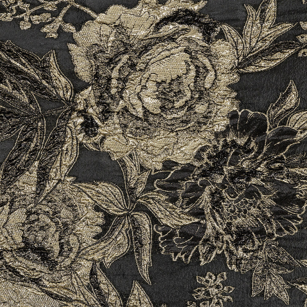 Metallic Gold and Black Floral Luxury Burnout Brocade Metallic Gold and Black Floral Luxury Burnout Brocade
