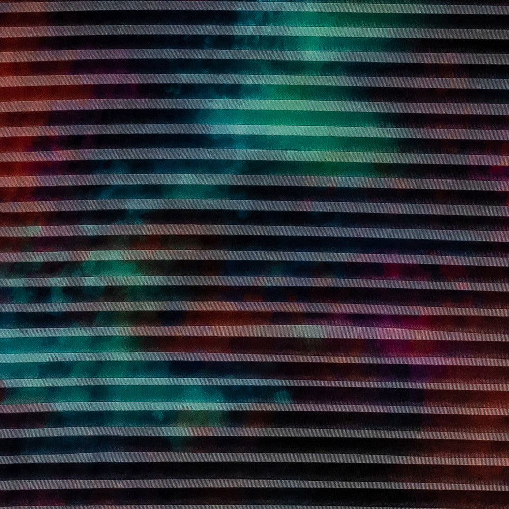 Accordion Pleated Organdy - Red, Green and Blue Abstract Accordion Pleated Organdy - Red, Green and Blue Abstract