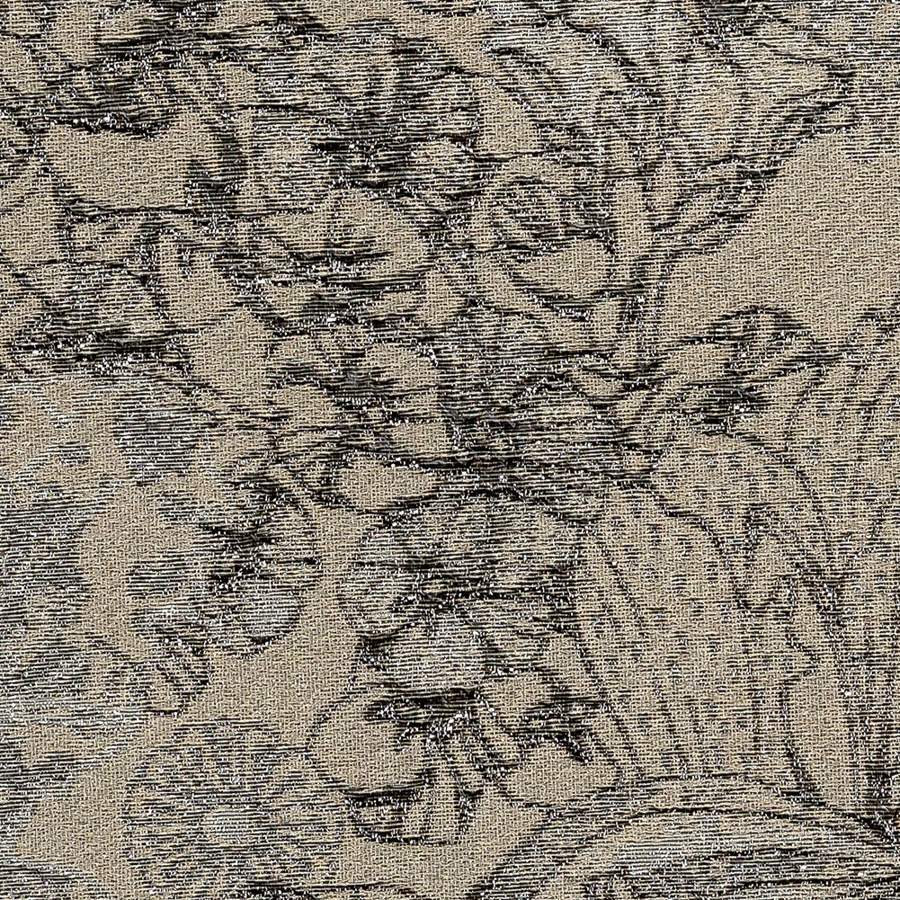 Brocado floral de lujo en color gris plomo metalizado y topo Brocado floral de lujo en color gris plomo metalizado y topo