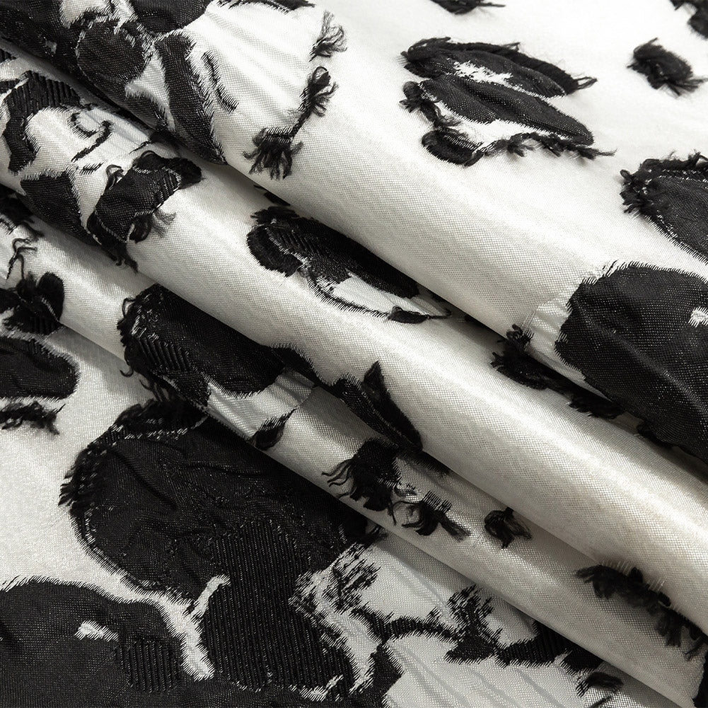 White and Black Floral Luxury Brocade White and Black Floral Luxury Brocade