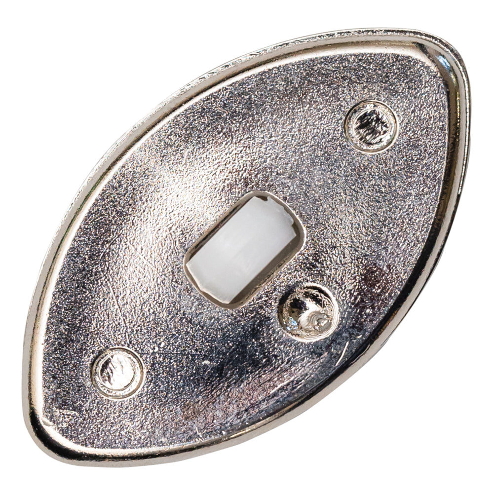 Italian White and Silver 2-Piece Plastic Teardrop Shank Back Button - 52L/33mm Detail Italian White and Silver 2-Piece Plastic Teardrop Shank Back Button - 52L/33mm Detail