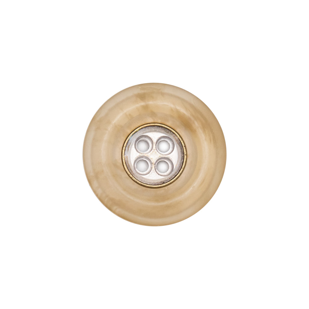 Italian Kelp and Silver Nailshead and Translucent Plastic 4-Hole Button - 32L/20mm Detail Italian Kelp and Silver Nailshead and Translucent Plastic 4-Hole Button - 32L/20mm Detail