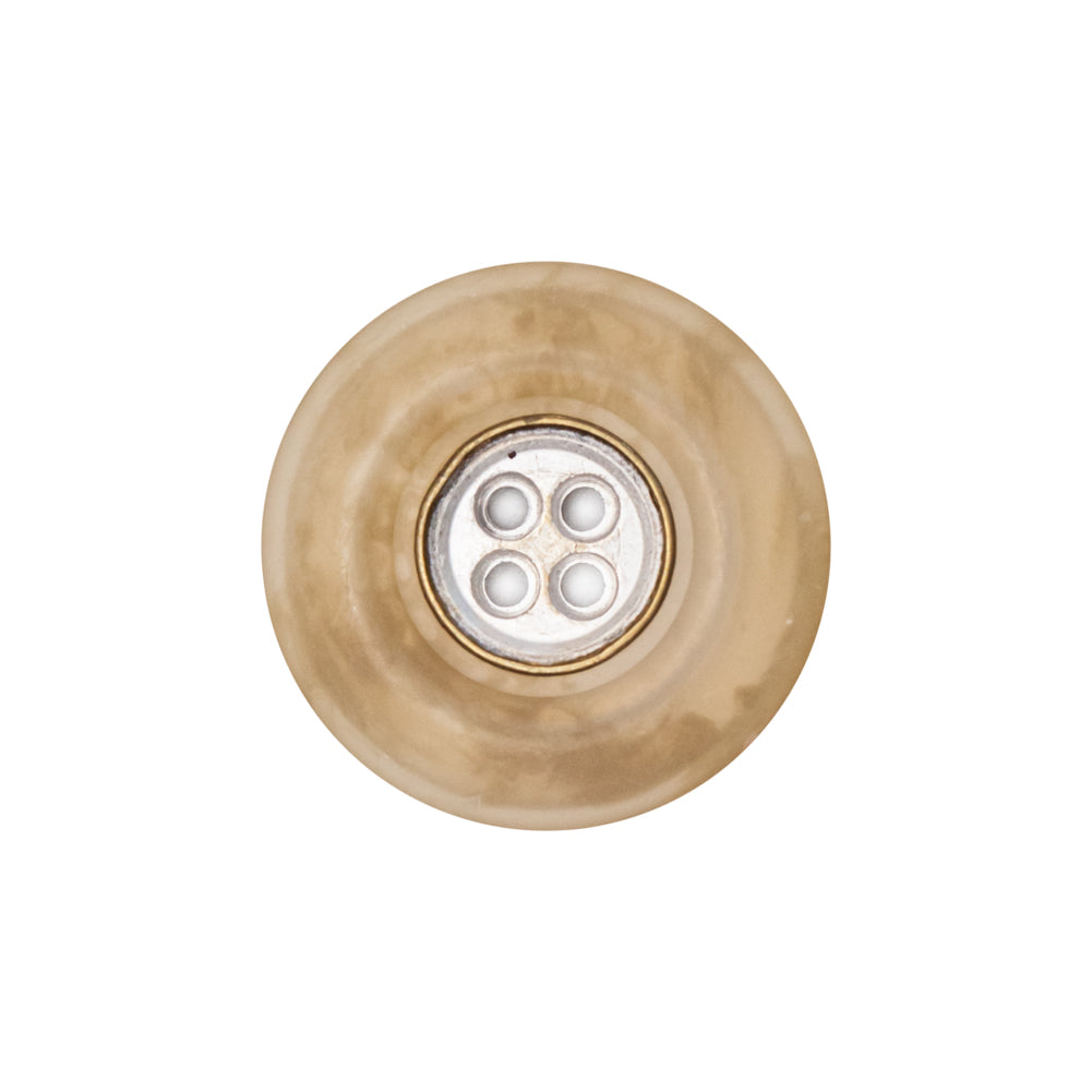 Italian Kelp and Silver Nailshead and Translucent Plastic 4-Hole Button - 36L/23mm Detail Italian Kelp and Silver Nailshead and Translucent Plastic 4-Hole Button - 36L/23mm Detail