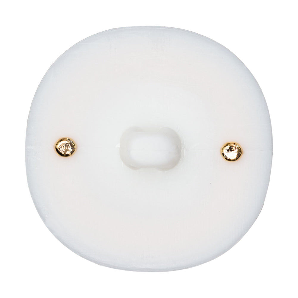 Italian White and Gold 2-Piece Plastic Button - 50L/32mm Detail Italian White and Gold 2-Piece Plastic Button - 50L/32mm Detail