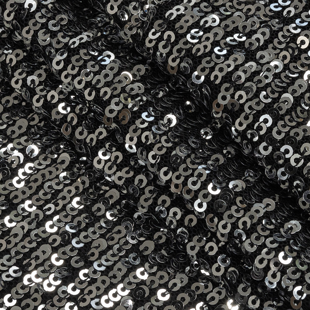 Flavio Black and Silver Stretch Sequins Flavio Black and Silver Stretch Sequins