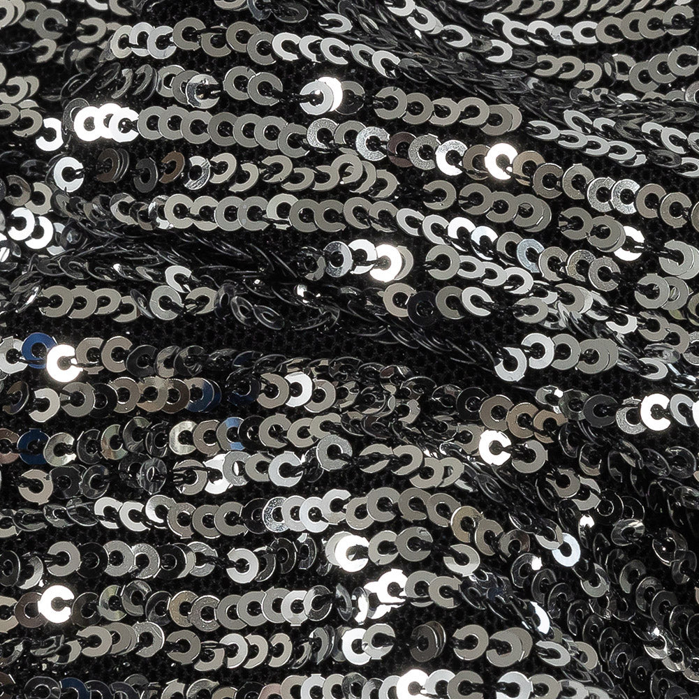 Flavio Black and Silver Stretch Sequins Flavio Black and Silver Stretch Sequins