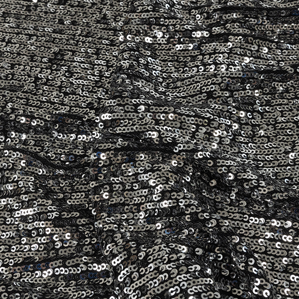 Flavio Black and Silver Stretch Sequins Flavio Black and Silver Stretch Sequins