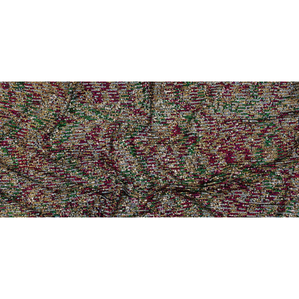 Mesh with Sequins - Metallic Rainbow on Black - Flavio Collection - Full Mesh with Sequins - Metallic Rainbow on Black - Flavio Collection - Full