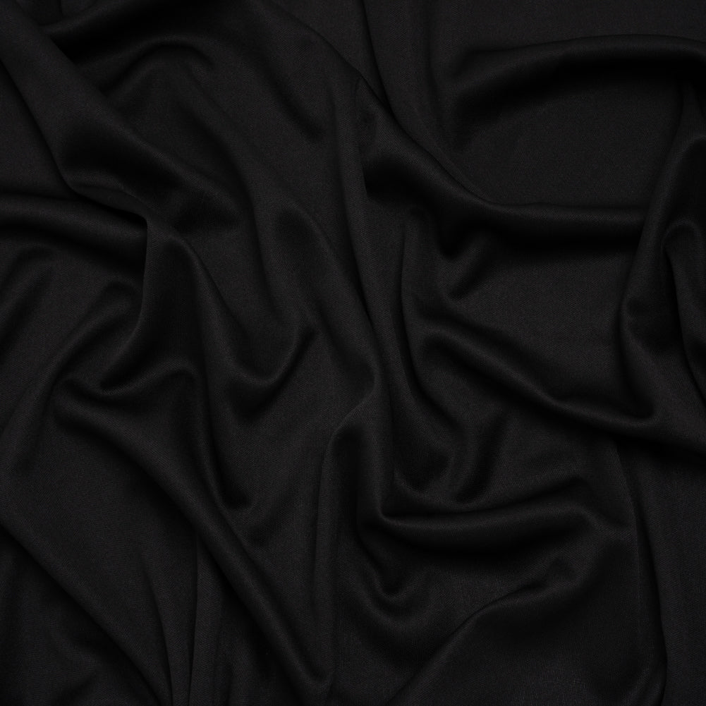 Polyester Pongee Knit Lining - Black - Luca Collection