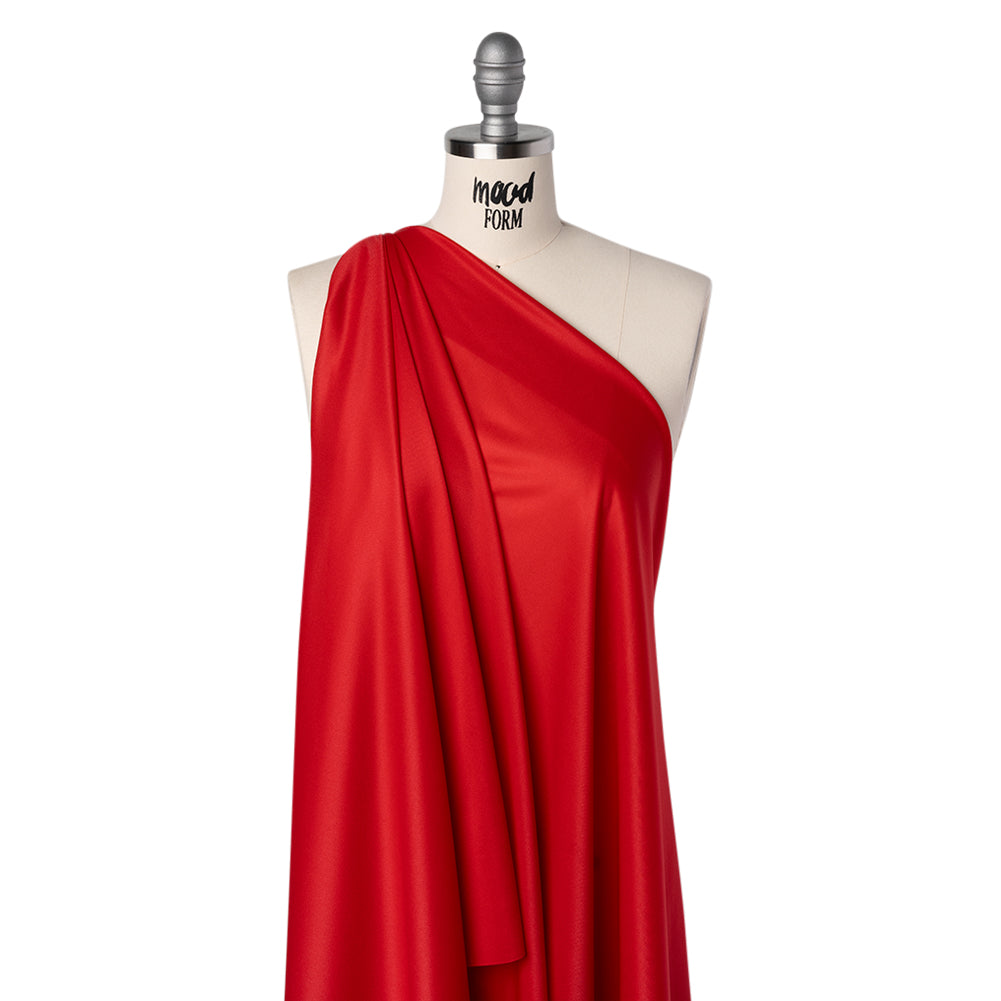 Polyester Pongee Knit Lining - Red - Luca Collection Drape Polyester Pongee Knit Lining - Red - Luca Collection Drape