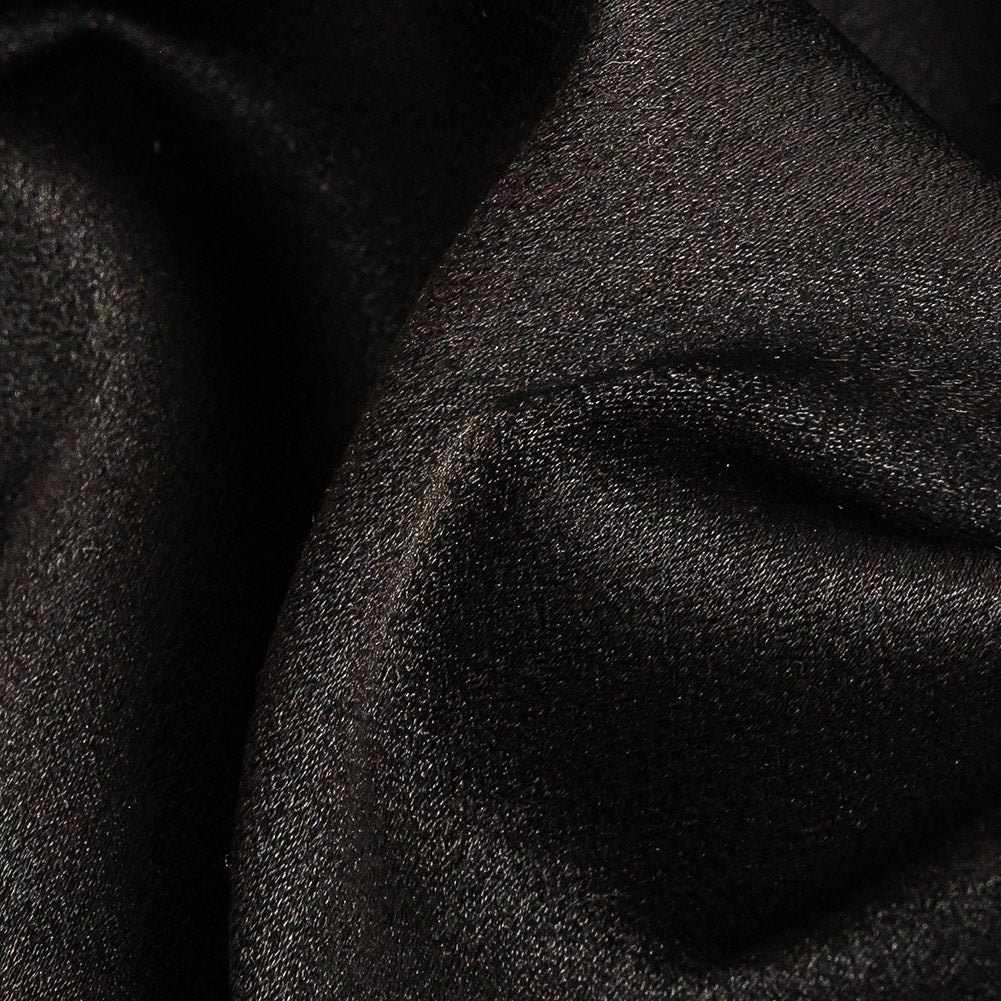 Lux Polyester Crepe Back Satin - Black - Isla Collection Lux Polyester Crepe Back Satin - Black - Isla Collection