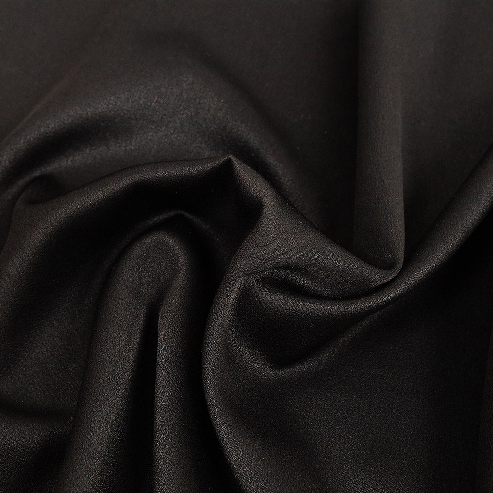 Lux Polyester Crepe Back Satin - Black - Isla Collection Lux Polyester Crepe Back Satin - Black - Isla Collection