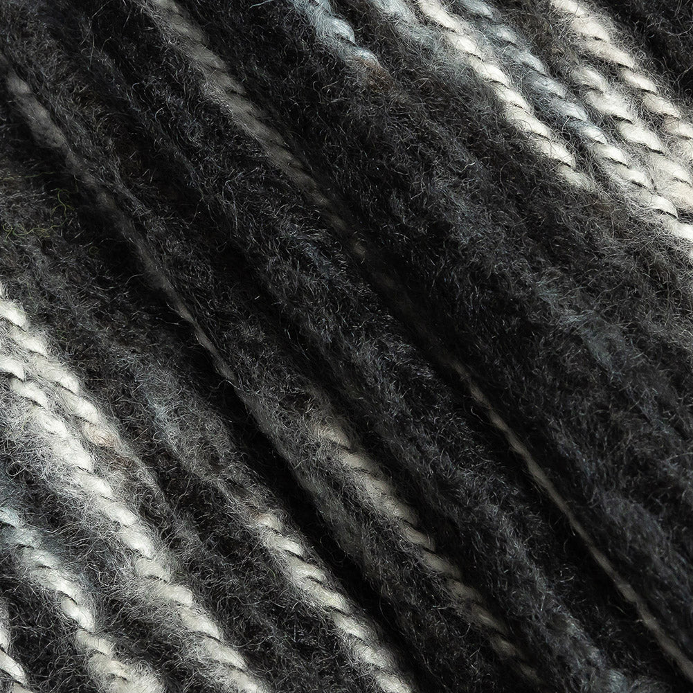 Steel and White Striated Novelty Chunky Knit Folded Steel and White Striated Novelty Chunky Knit Folded