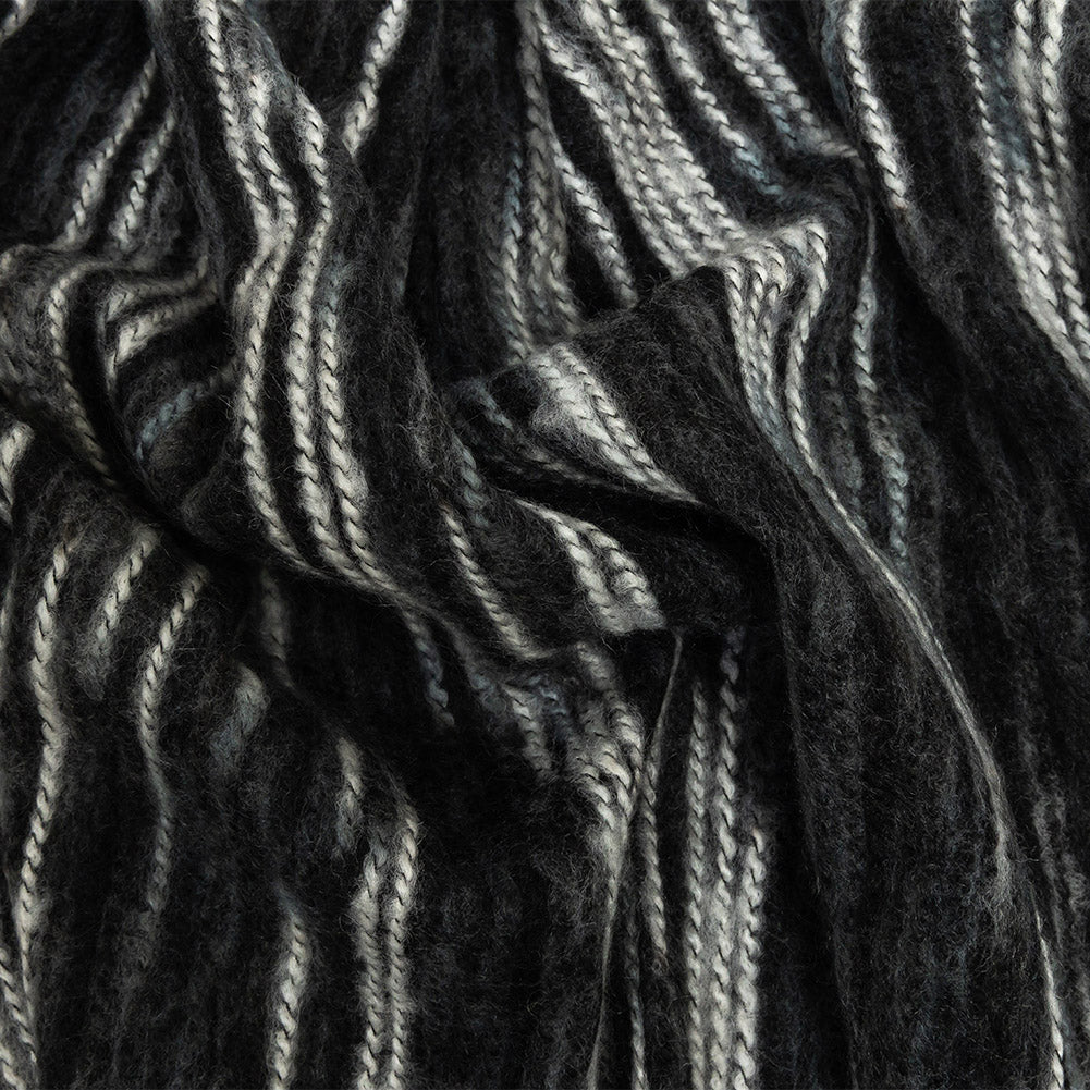 Steel and White Striated Novelty Chunky Knit Steel and White Striated Novelty Chunky Knit