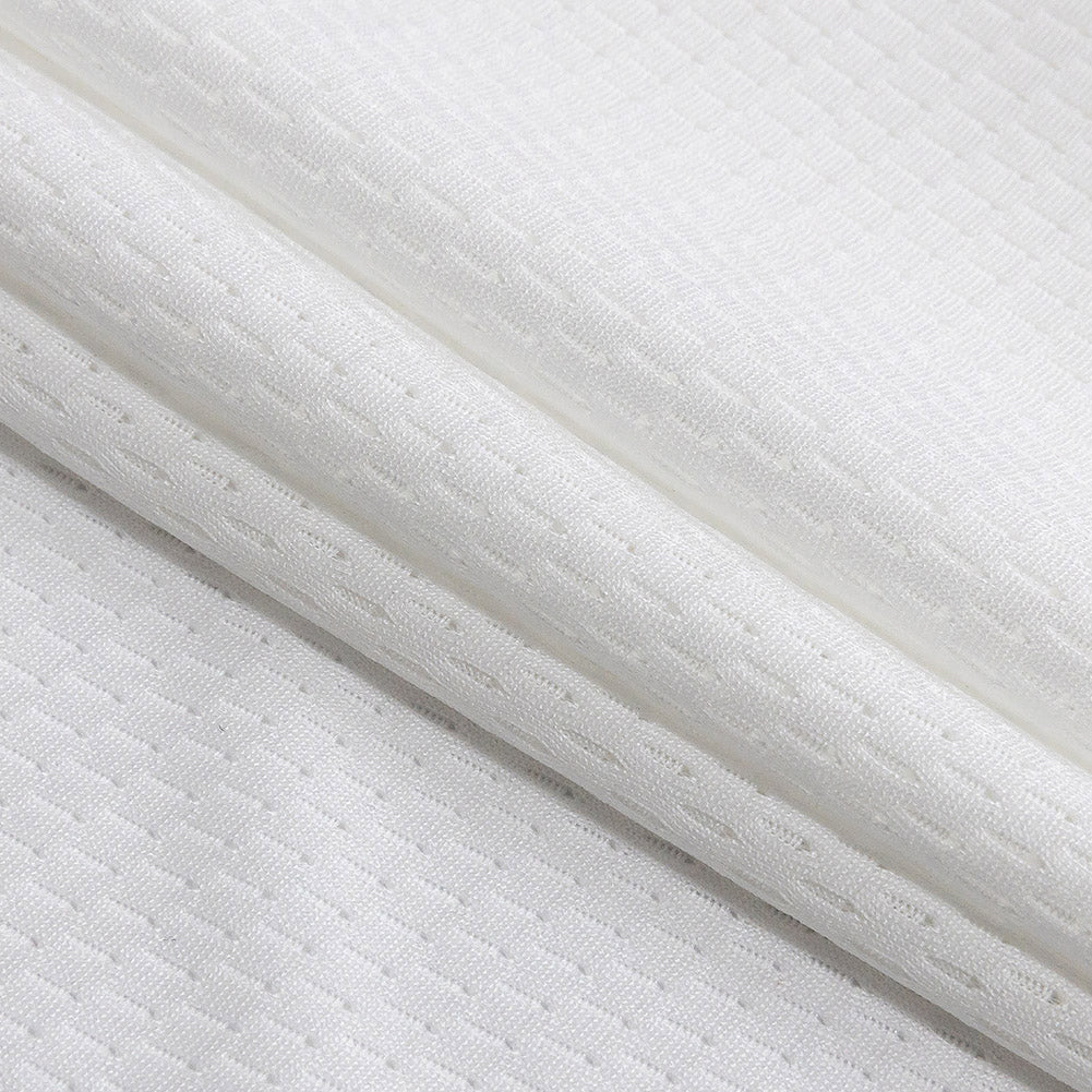 White Coolmax Wicking Athletic Mesh Folded White Coolmax Wicking Athletic Mesh Folded