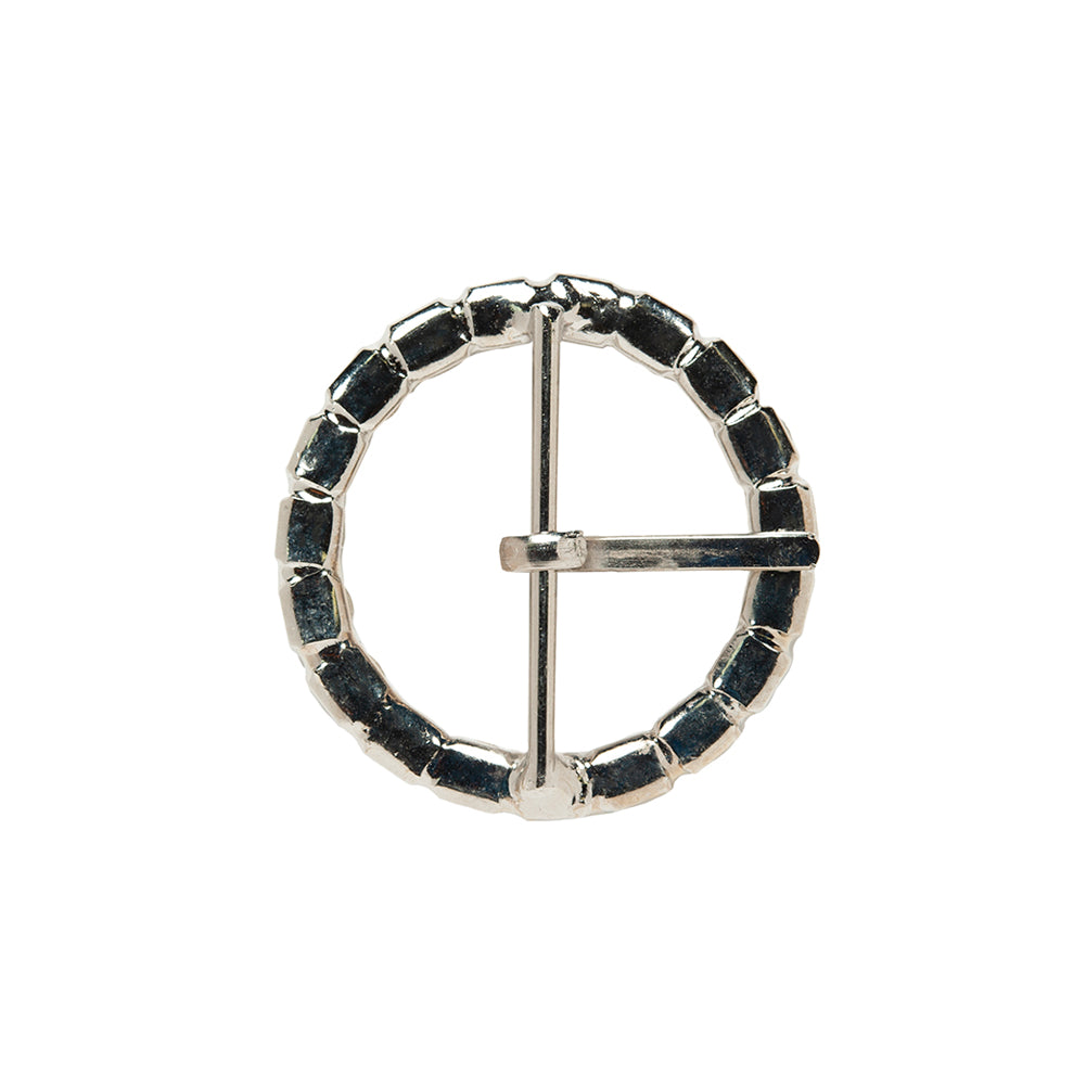 Swarovski Crystal and Silver Circular Rhinestone Buckle - 2" Folded Swarovski Crystal and Silver Circular Rhinestone Buckle - 2" Folded