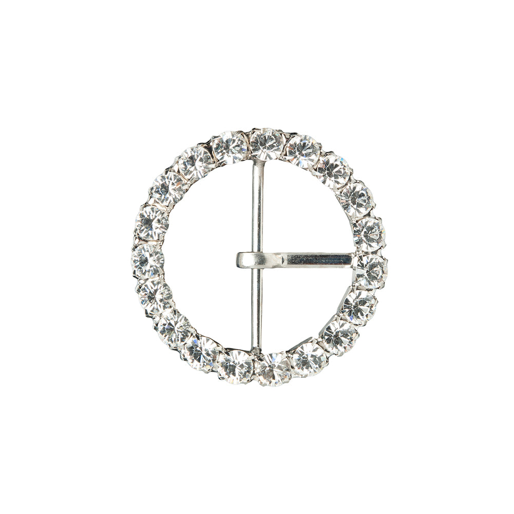 Swarovski Crystal and Silver Circular Rhinestone Buckle - 2" Swarovski Crystal and Silver Circular Rhinestone Buckle - 2"