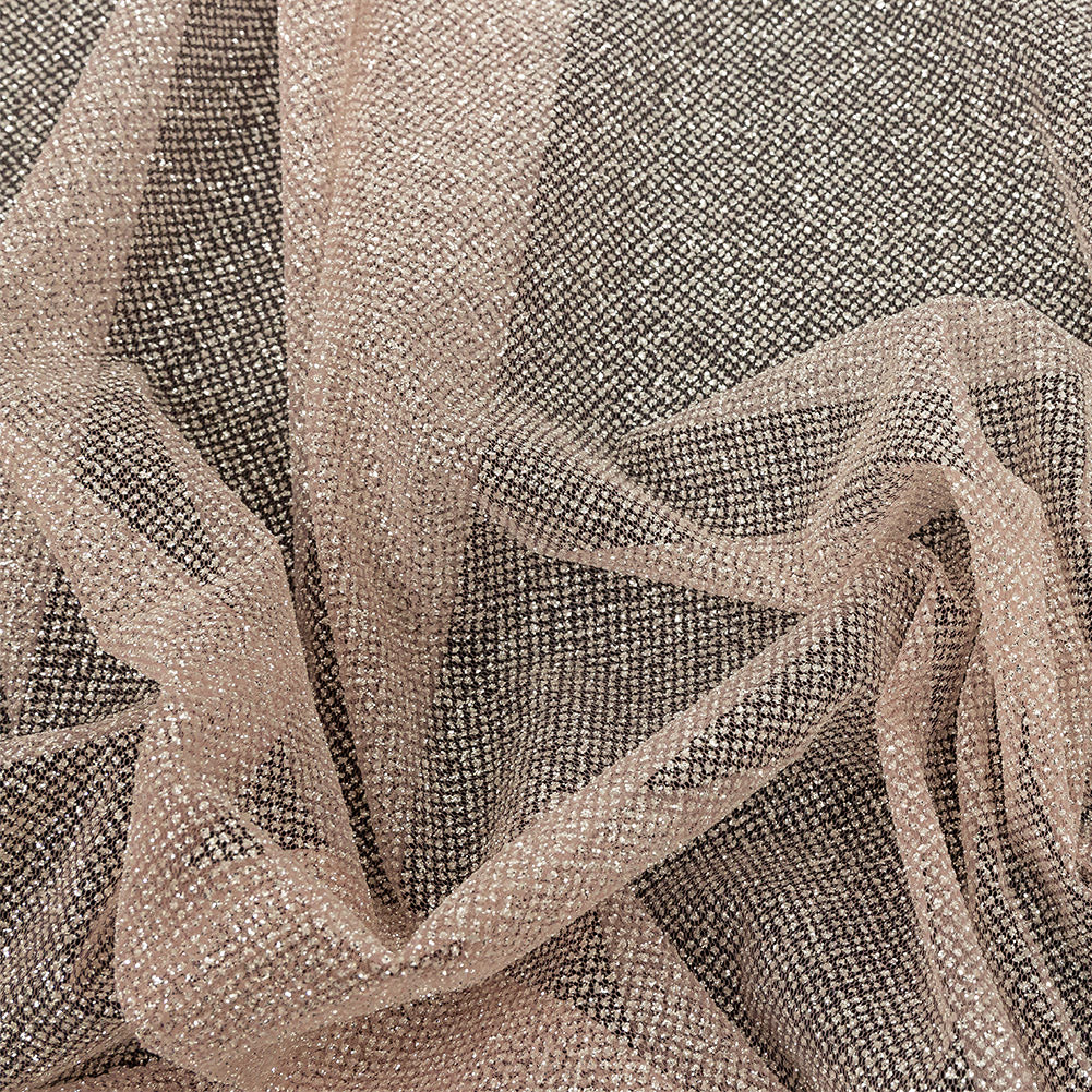 Tulle with Metallic Platinum Glitter - Dusty Rose - Platina Collection Tulle with Metallic Platinum Glitter - Dusty Rose - Platina Collection