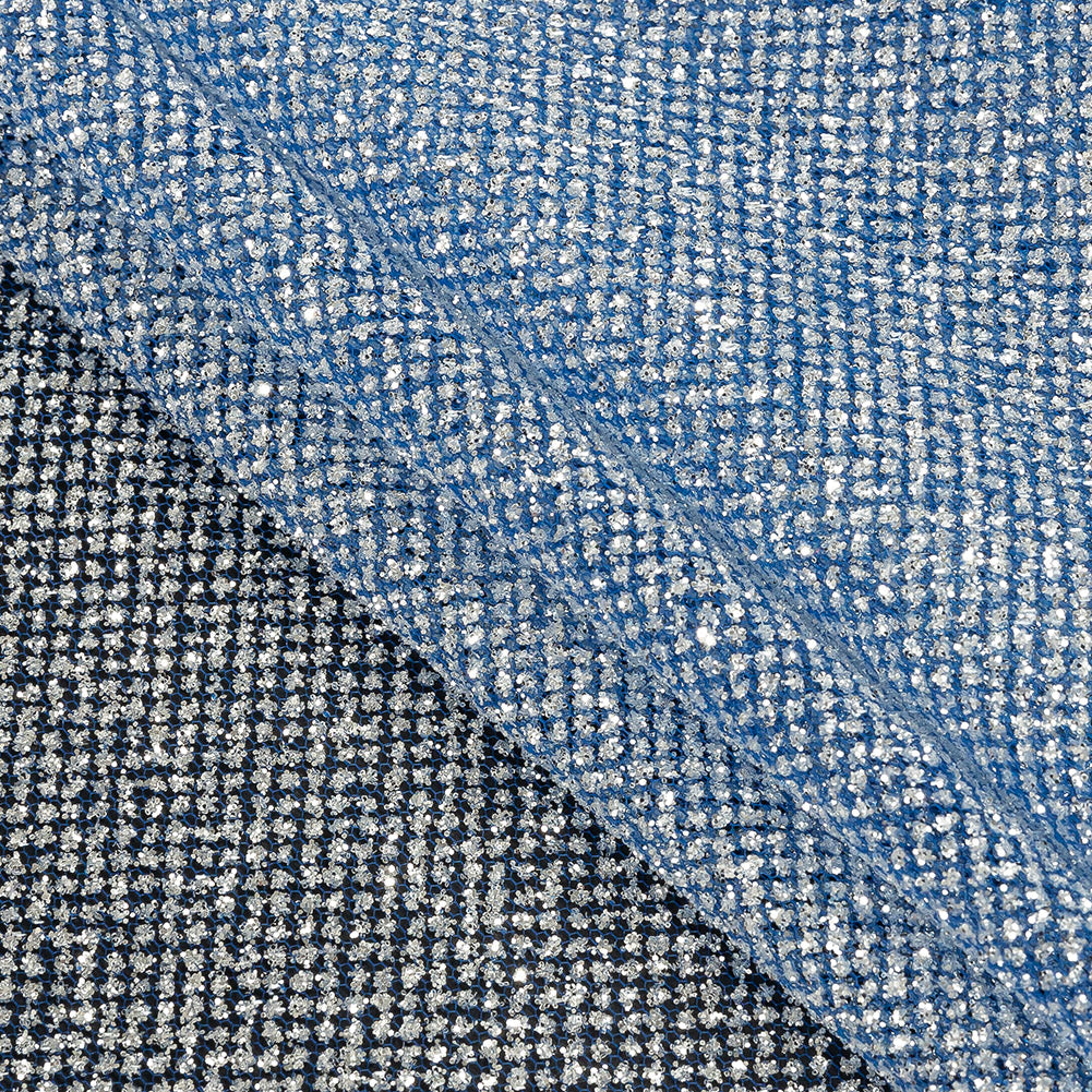 Tulle with Metallic Platinum Glitter - Royal Sax Blue - Platina Collection Tulle with Metallic Platinum Glitter - Royal Sax Blue - Platina Collection