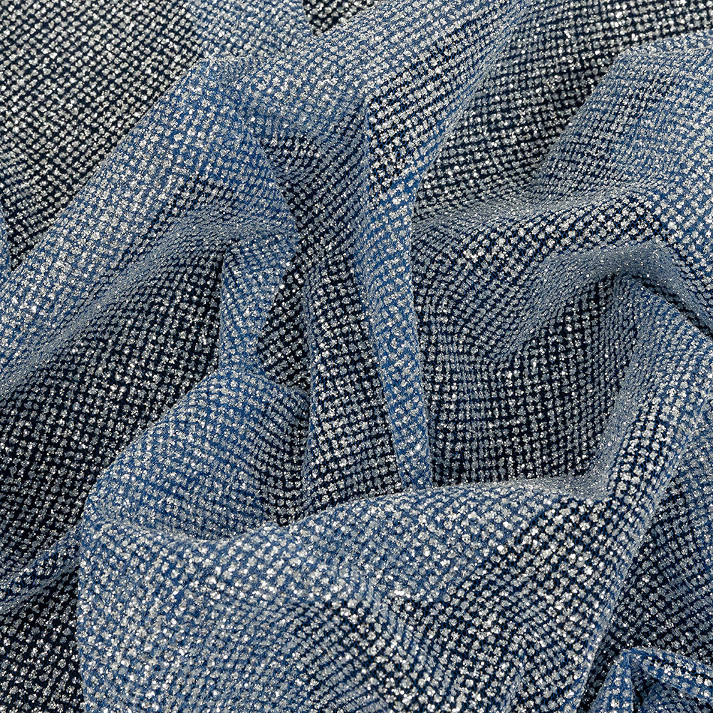 Tulle with Metallic Platinum Glitter - Royal Sax Blue - Platina Collection Tulle with Metallic Platinum Glitter - Royal Sax Blue - Platina Collection