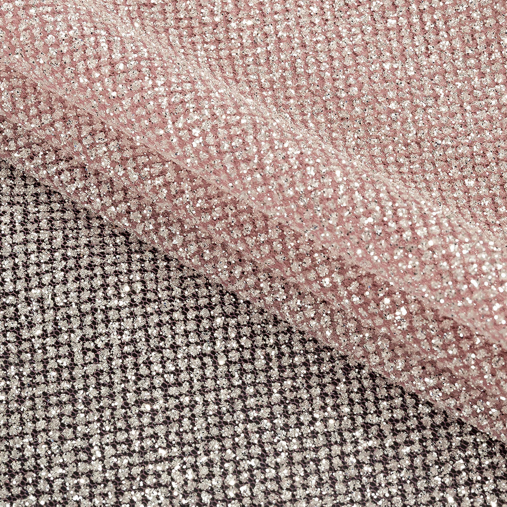 Tulle with Metallic Platinum Glitter - Dark Dusty Rose - Platina Collection Tulle with Metallic Platinum Glitter - Dark Dusty Rose - Platina Collection