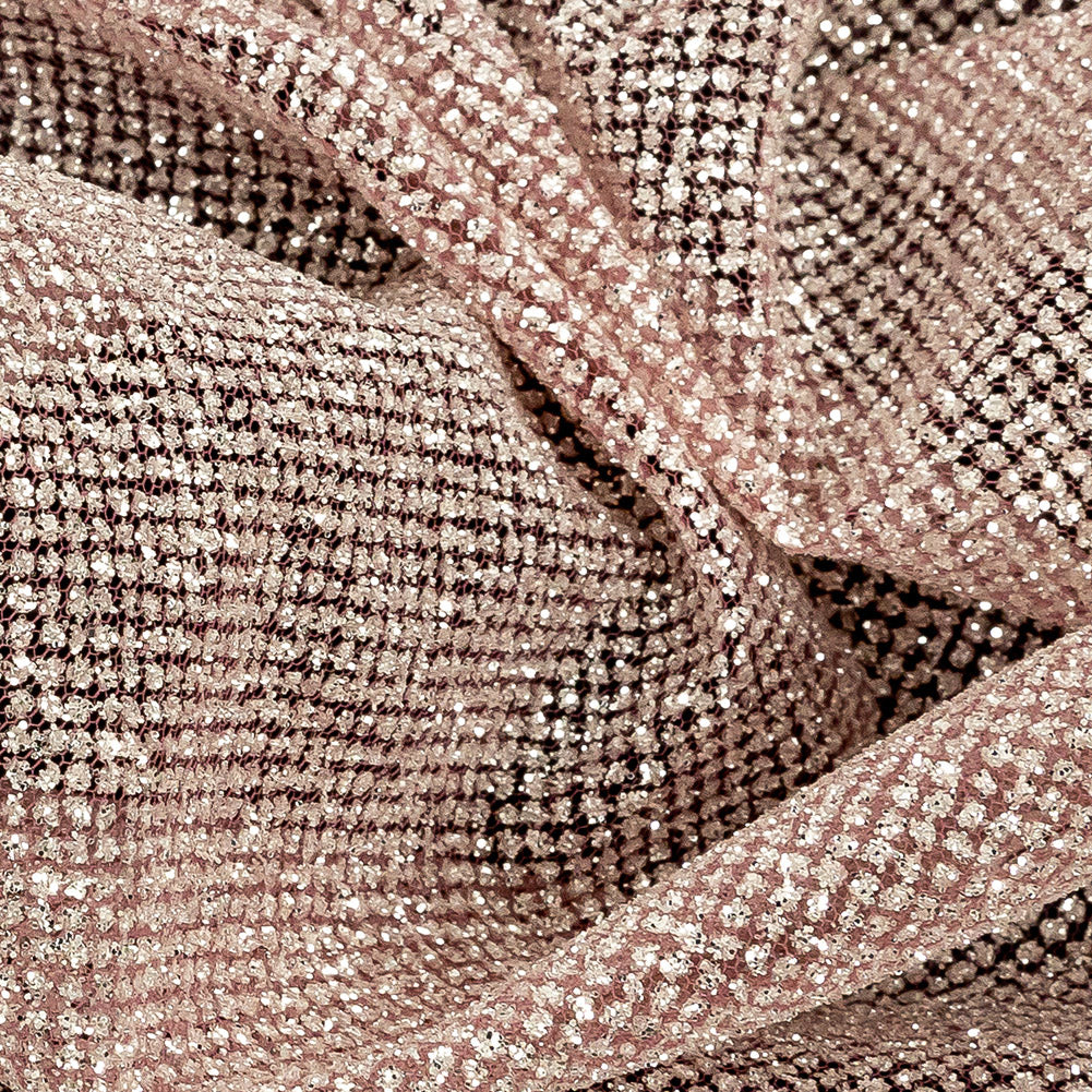 Tulle with Metallic Platinum Glitter - Dark Dusty Rose - Platina Collection Tulle with Metallic Platinum Glitter - Dark Dusty Rose - Platina Collection