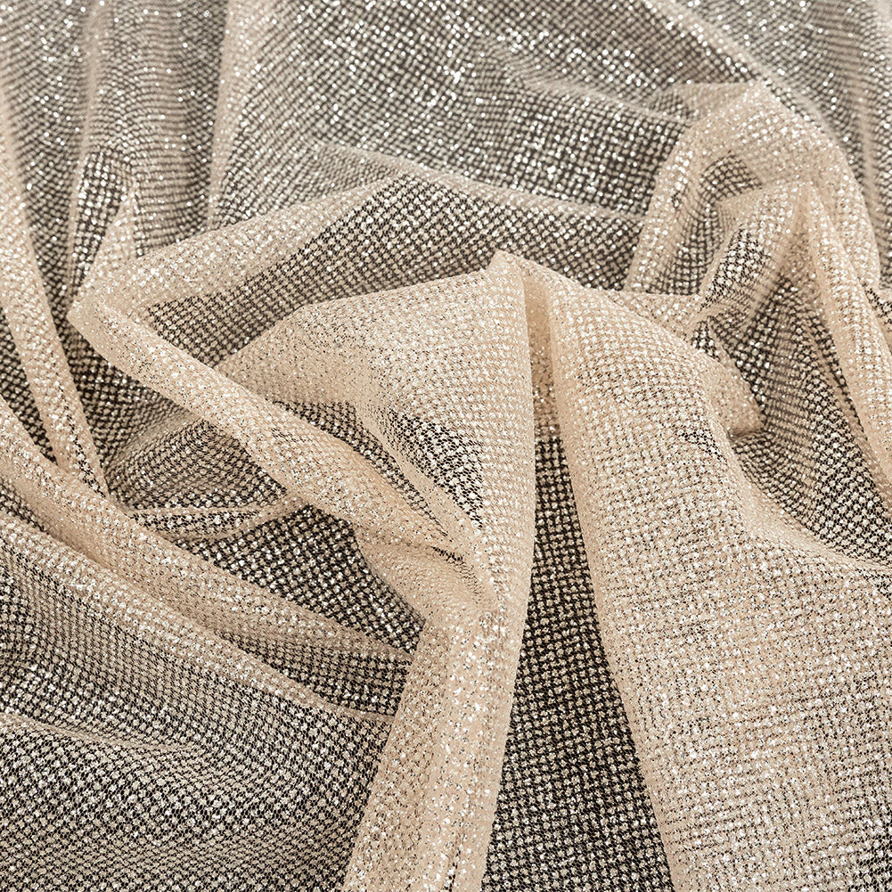 Tulle with Metallic Platinum Glitter - Salmon - Platina Collection Tulle with Metallic Platinum Glitter - Salmon - Platina Collection