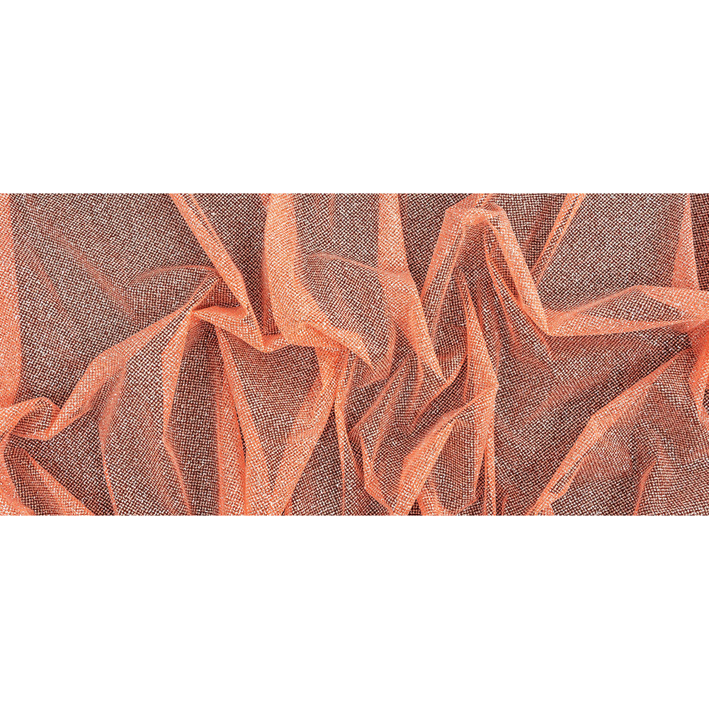 Tulle with Metallic Platinum Glitter - Neon Orange - Platina Collection - Full Tulle with Metallic Platinum Glitter - Neon Orange - Platina Collection - Full