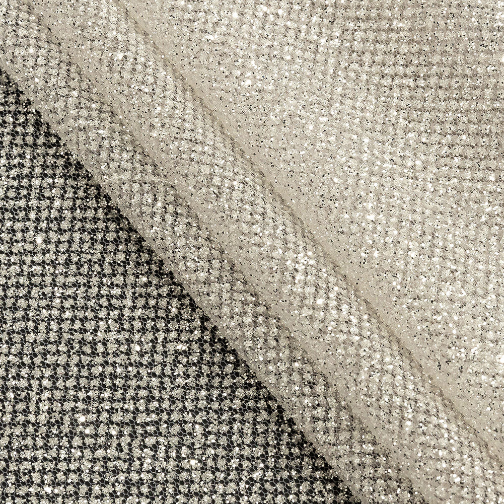 Tulle with Metallic Platinum Glitter - Dove Gray - Platina Collection Tulle with Metallic Platinum Glitter - Dove Gray - Platina Collection