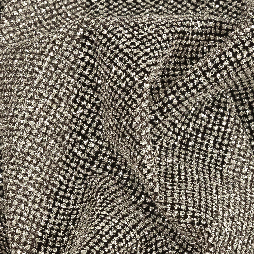 Tulle with Metallic Platinum Glitter - Brown - Platina Collection Tulle with Metallic Platinum Glitter - Brown - Platina Collection