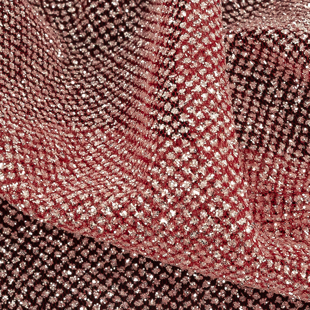 Tulle with Metallic Platinum Glitter - Red - Platina Collection Tulle with Metallic Platinum Glitter - Red - Platina Collection