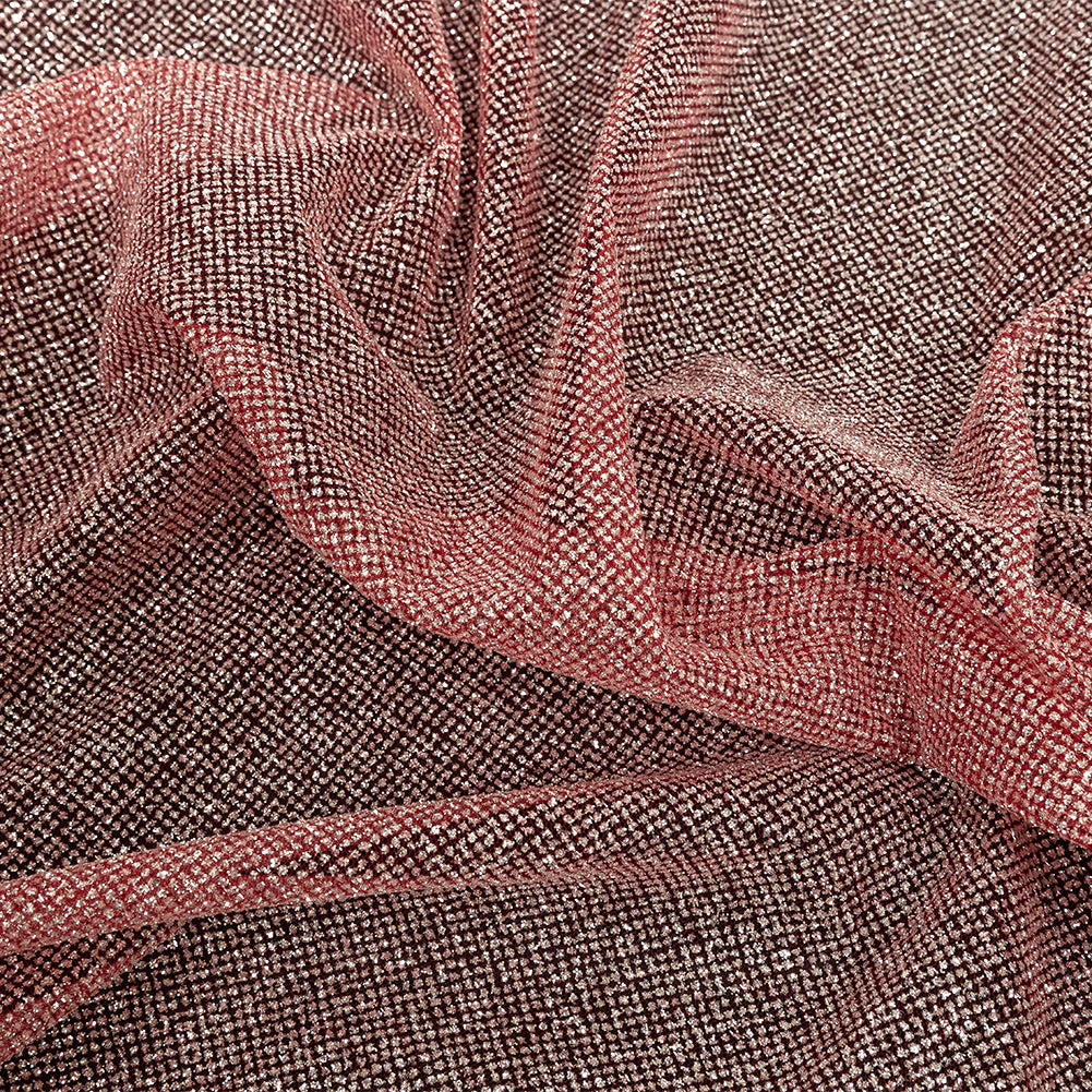 Tulle with Metallic Platinum Glitter - Red - Platina Collection Tulle with Metallic Platinum Glitter - Red - Platina Collection