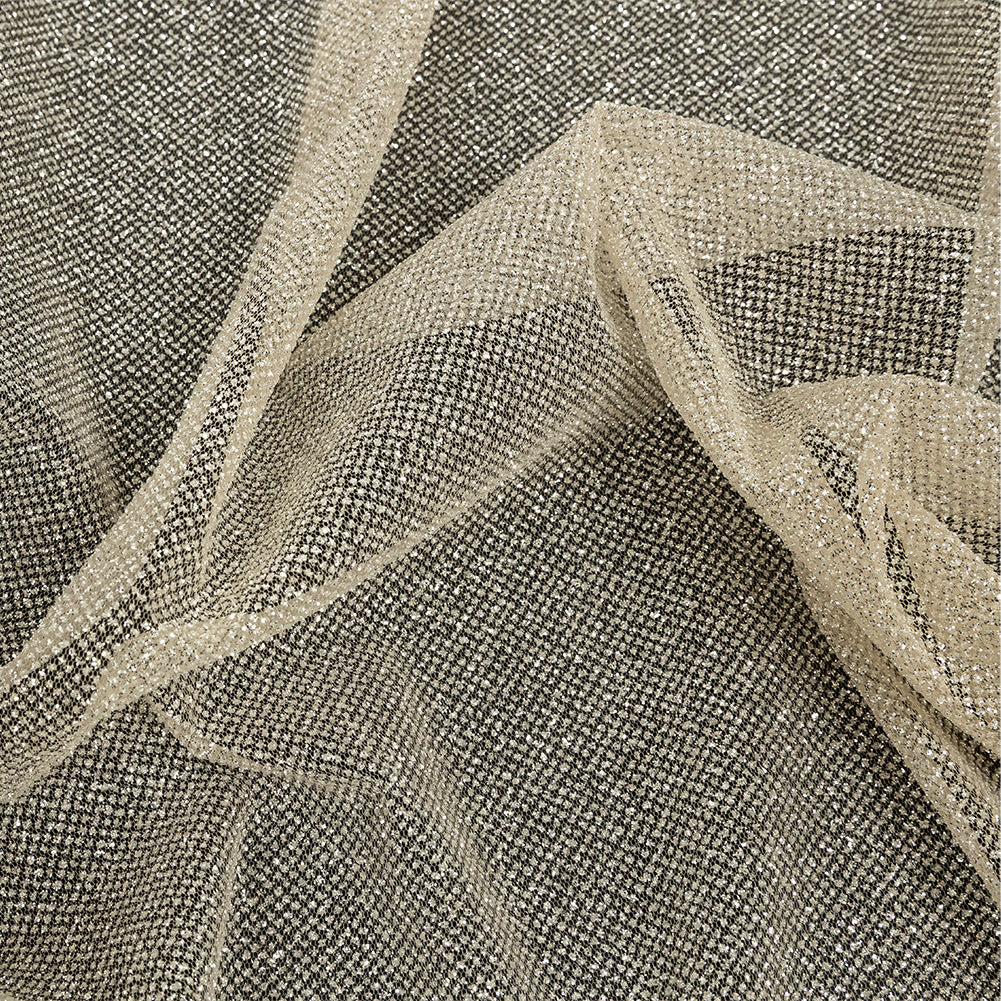 Tulle with Metallic Platinum Glitter - Champagne - Platina Collection Tulle with Metallic Platinum Glitter - Champagne - Platina Collection
