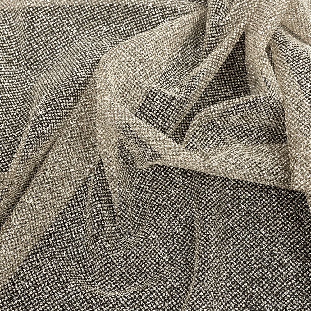 Tulle with Metallic Platinum Glitter - Mink - Platina Collection Tulle with Metallic Platinum Glitter - Mink - Platina Collection