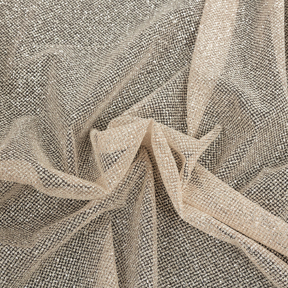 Tulle with Metallic Platinum Glitter - Powder - Platina Collection Tulle with Metallic Platinum Glitter - Powder - Platina Collection