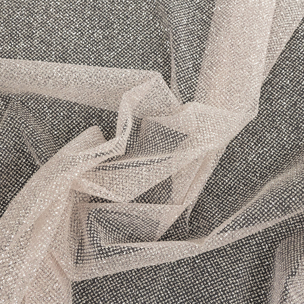 Tulle with Metallic Platinum Glitter - Pink - Platina Collection Tulle with Metallic Platinum Glitter - Pink - Platina Collection